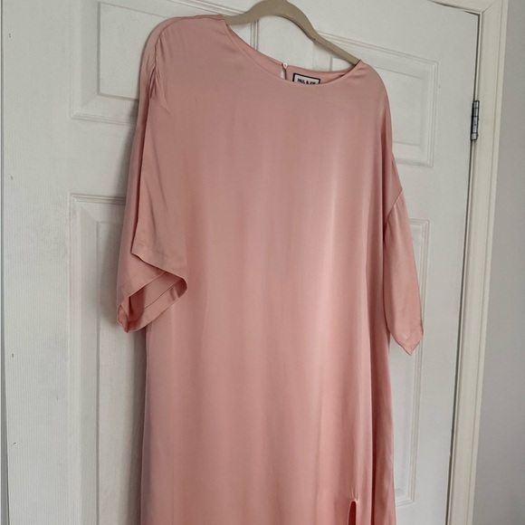 Paul & Joe powder pink satin short-sleeve maxi dress - size FR 44 (Large) NWOT - Picture 5 of 7
